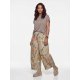 TROUSERS WITH BEIGE FLOWERS 