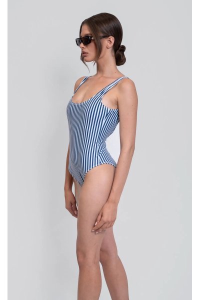 CAPETANISSA Navy Blue-White Swimsuit "Luisa" 