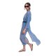 OCEANIA STRIPE KIMONO RED