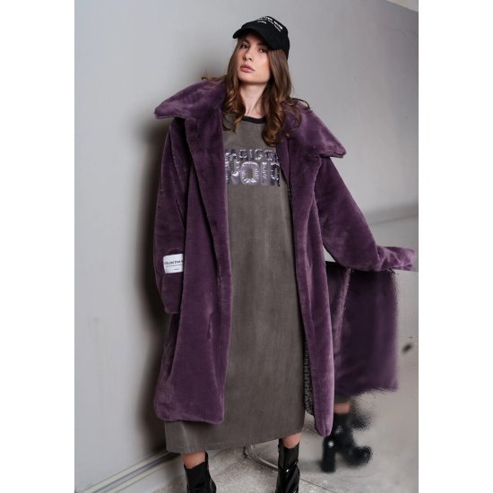 LONDON FUR COAT PURPLE