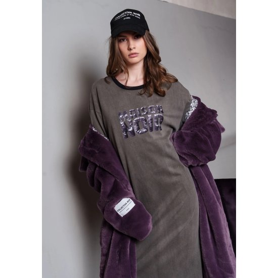 LONDON FUR COAT PURPLE