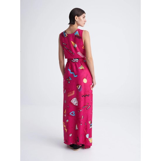 RETROFEELIA OPEN WRAP DRESS
