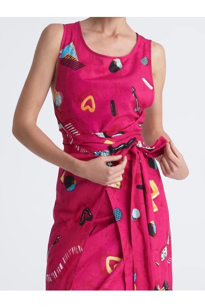 RETROFEELIA OPEN WRAP DRESS