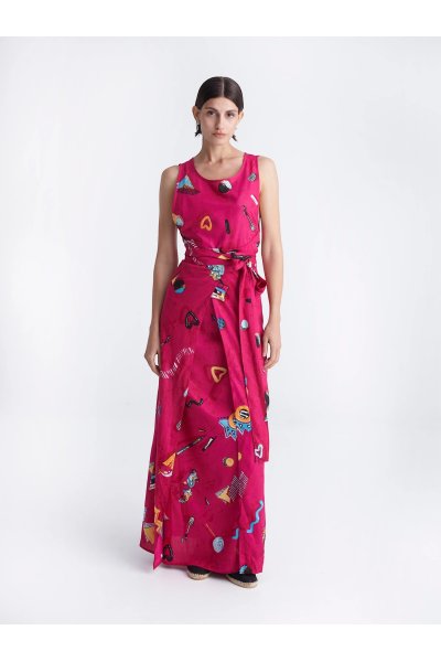 RETROFEELIA OPEN WRAP DRESS