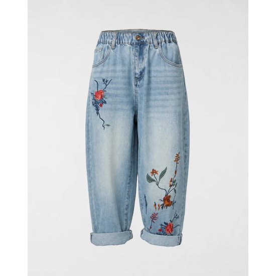 JEANS WITH FALL EMBROIDERY