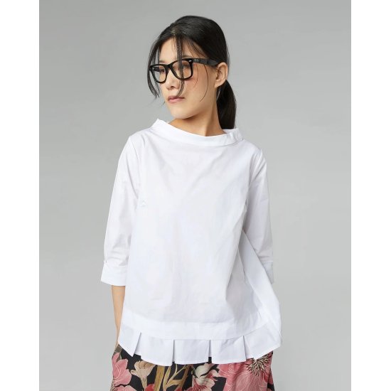 COTTON POPLIN BLOUSE WITH PLEATS WENDY 
