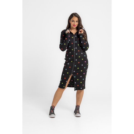 Zip-Up Dress With Fitted Mock Turtleneck - STARS lolina