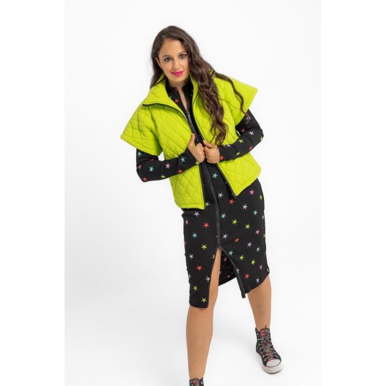 Zip-Up Dress With Fitted Mock Turtleneck - STARS lolina