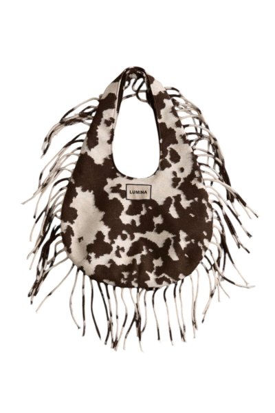 Τσάντα Boho με Κρόσια Cow Print