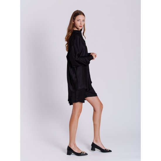 ARETI SHIRT SATIN BLACK COLLECTIVA NOIR