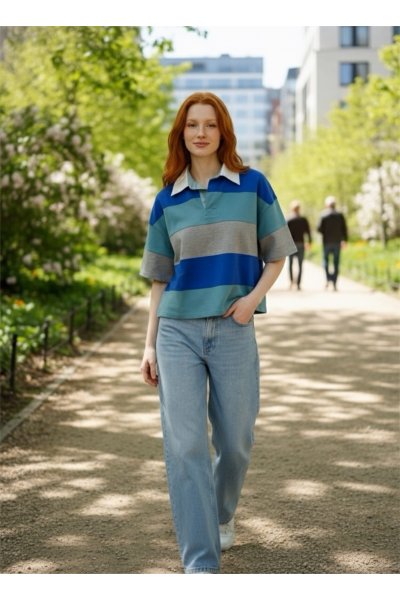 Oversized polo blue