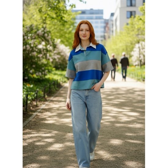 Oversized polo blue