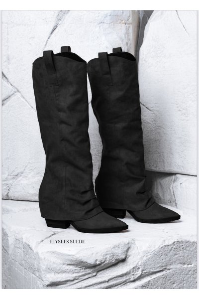 ELYSEES WEST KNEE HIGH BOOTS BLACK